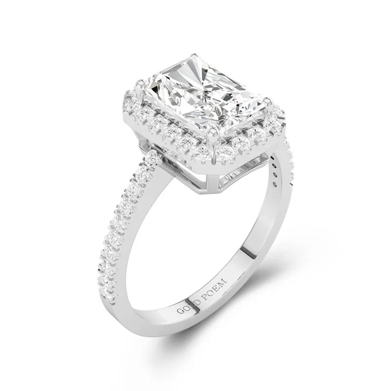 Halo Bague de fiançailles 2.00ct Moissanite