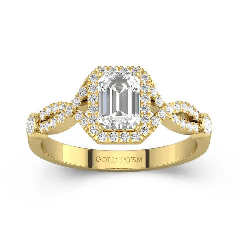 Halo Engagement Ring 1.00ct Moissanite