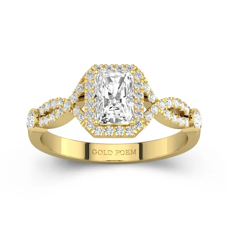 Halo Engagement Ring 1.00ct Moissanite