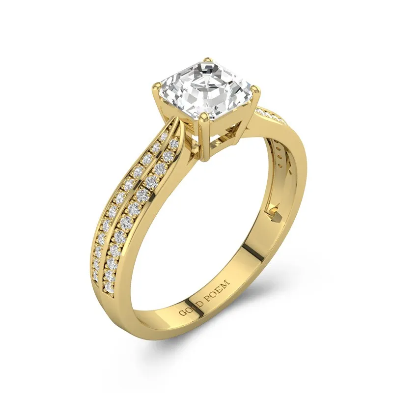 0.80ct Moissanite Engagement Ring 18K Gold