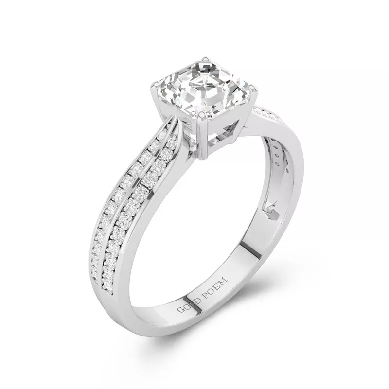 0.80ct Moissanite Engagement Ring Platinum
