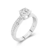 0.80ct Moissanite Engagement Ring 14K White Gold