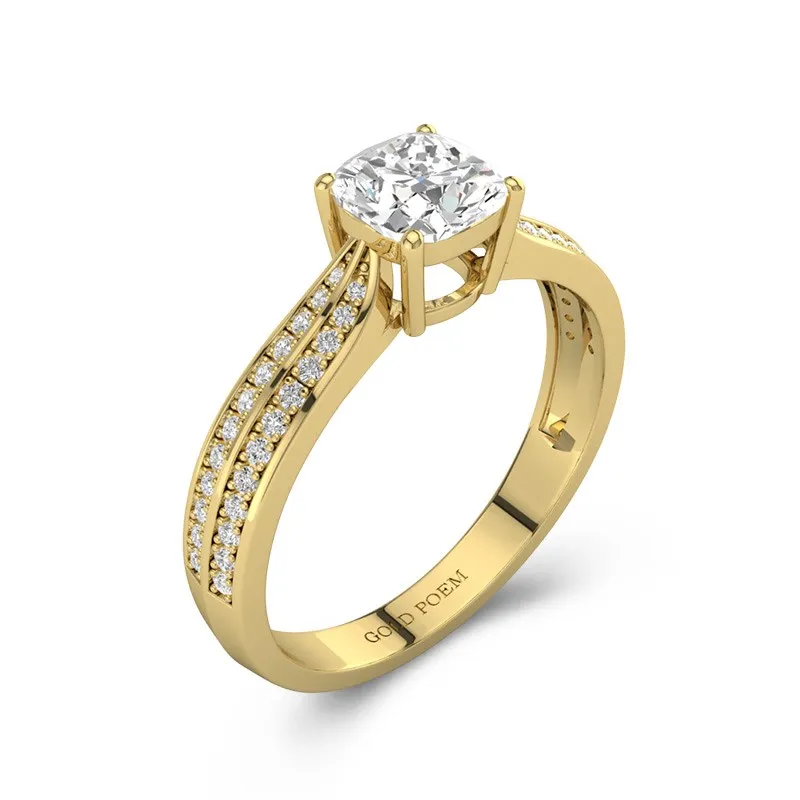 0.80ct Moissanite Engagement Ring 14K Gold