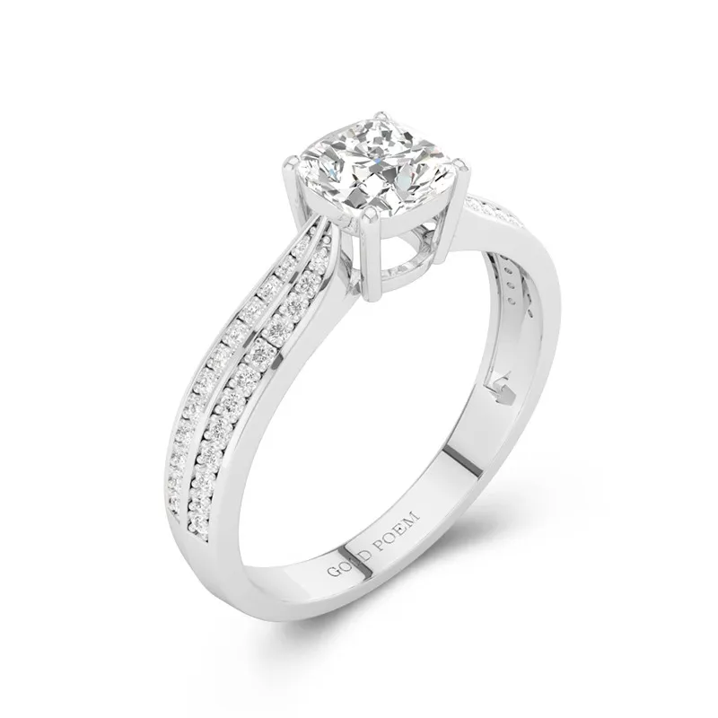 0.80ct Moissanite Engagement Ring 925 Sterling Silver