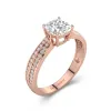 1.00ct Moissanite Engagement Ring 14K Rose Gold