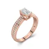 0.80ct Moissanite Engagement Ring 14K Rose Gold