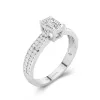 0.80ct Moissanite Engagement Ring 14K White Gold