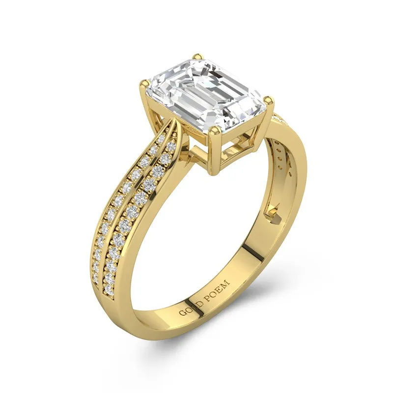 2.00ct Moissanite Engagement Ring 14K Gold