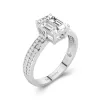 2.00ct Moissanite Engagement Ring 18K White Gold