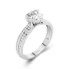 1.00ct Moissanite Engagement Ring 18K White Gold