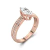 0.80ct Moissanite Engagement Ring 14K Rose Gold