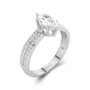 0.80ct Moissanite Engagement Ring 18K White Gold