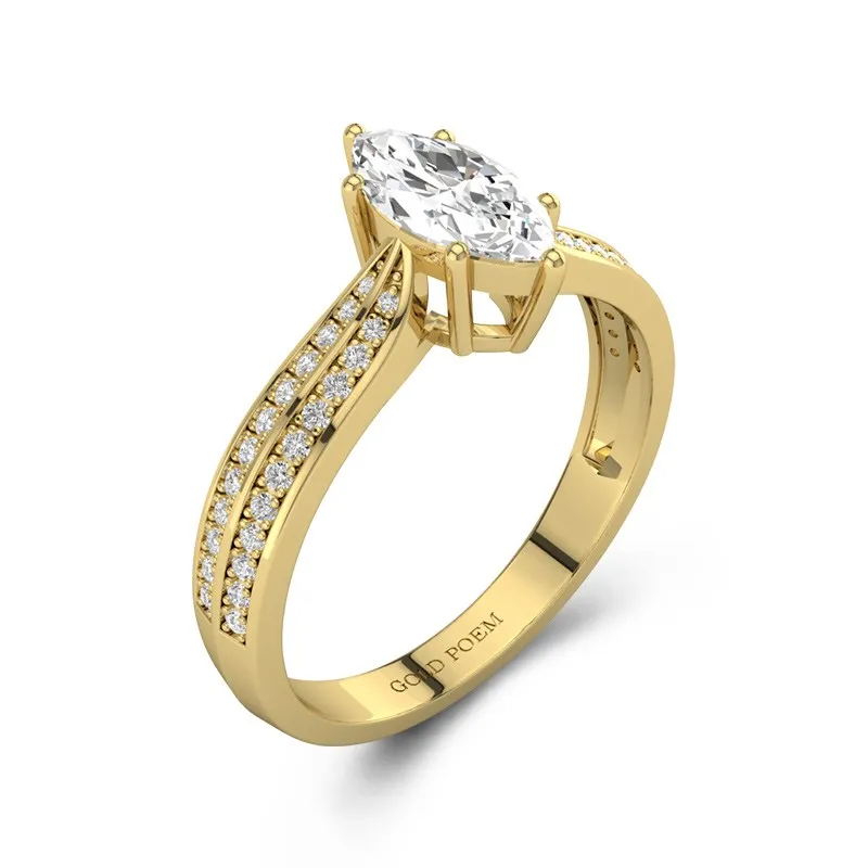 0.80ct Moissanite Engagement Ring 18K Gold