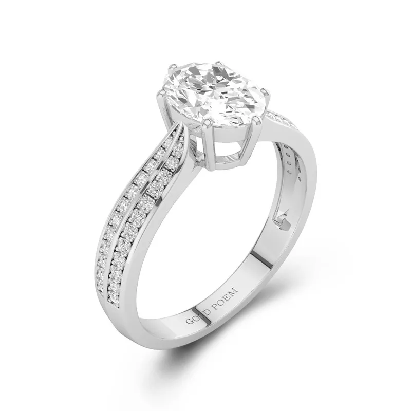 1.50ct Moissanite Bague de fiançailles Platine