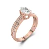 1.00ct Moissanite Engagement Ring 14K Rose Gold