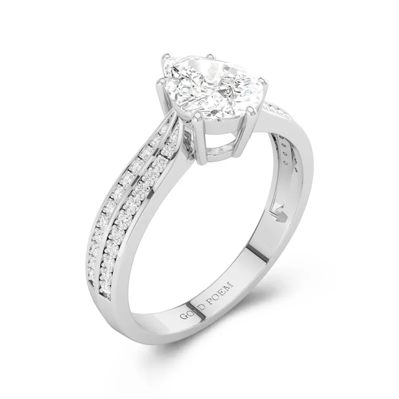 1.20ct Moissanite Engagement Ring 14K White Gold