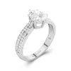 1.20ct Moissanite Engagement Ring 18K White Gold