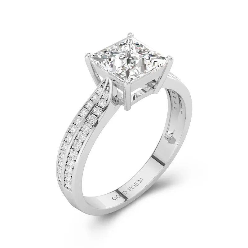 1.50ct Moissanite Bague de fiançailles Or blanc 14 carats