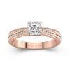 0.80ct Moissanite Engagement Ring 14K Rose Gold