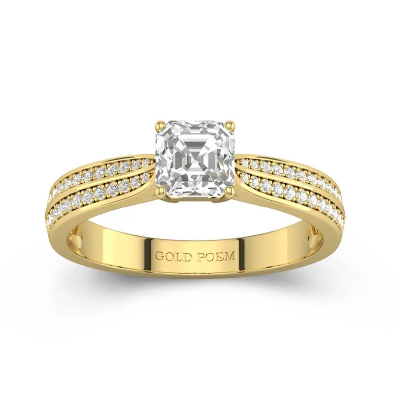 0.80ct Moissanite Engagement Ring 14K Gold