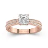 1.00ct Moissanite Engagement Ring 14K Rose Gold