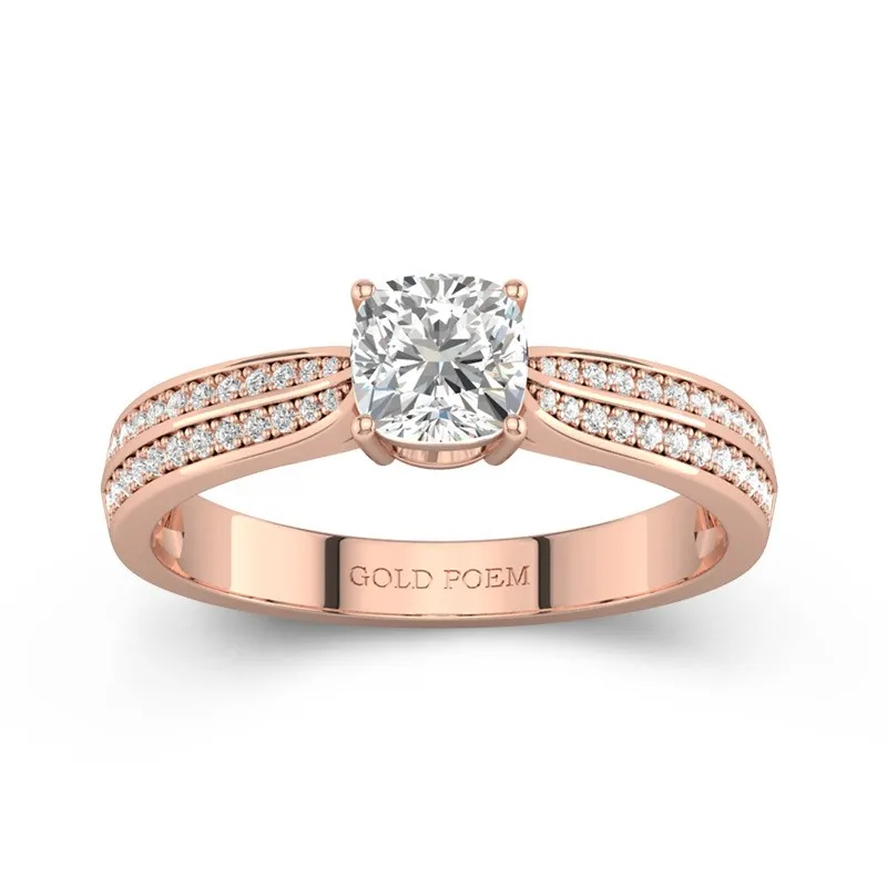 0.80ct Moissanite Engagement Ring 14K Rose Gold