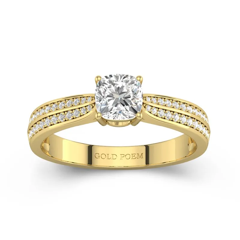 0.80ct Moissanite Engagement Ring 14K Gold