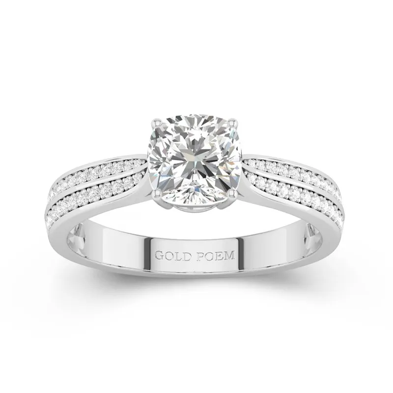 1.50ct Moissanite Engagement Ring 14K White Gold