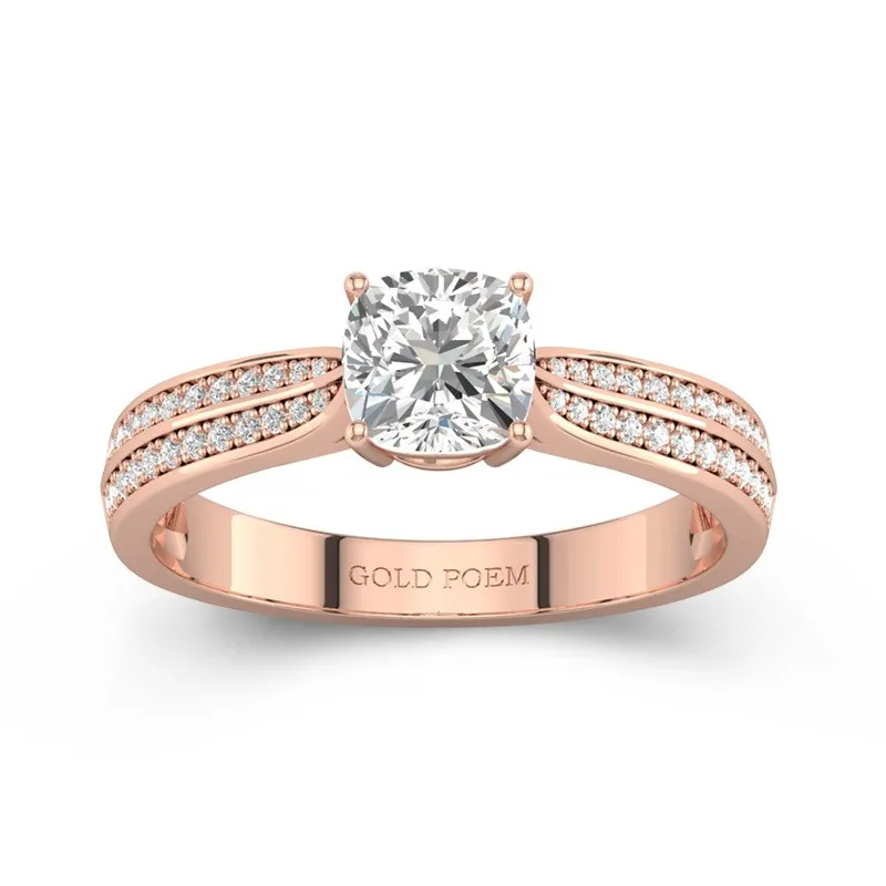 1.00ct Moissanite Engagement Ring 14K Rose Gold