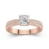 1.00ct Moissanite Engagement Ring 14K Rose Gold