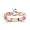 0.80ct Moissanite Engagement Ring 14K Rose Gold