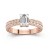 1.00ct Moissanite Engagement Ring 14K Rose Gold