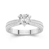 1.00ct Moissanite Engagement Ring 18K White Gold