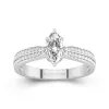 0.80ct Moissanite Engagement Ring 18K White Gold