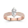 1.00ct Moissanite Engagement Ring 14K Rose Gold