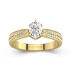 1.00ct Moissanite Engagement Ring 18K Gold