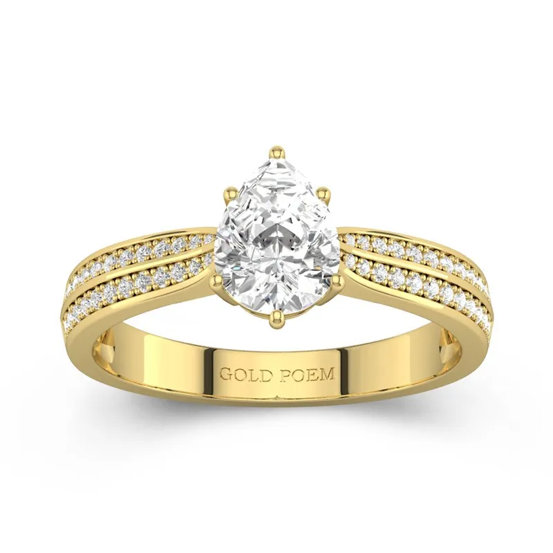 1.20ct Moissanite Engagement Ring 18K Gold