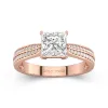 1.50ct Moissanite Engagement Ring 14K Rose Gold