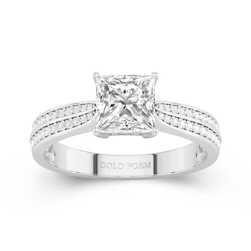 1.50ct Moissanite Engagement Ring 14K White Gold