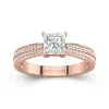 1.00ct Moissanite Engagement Ring 14K Rose Gold