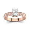 1.00ct Moissanite Engagement Ring 14K Rose Gold