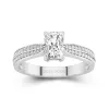 1.00ct Moissanite Engagement Ring 14K White Gold