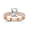 2.00ct Moissanite Engagement Ring 14K Rose Gold