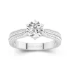 1.20ct Moissanite Engagement Ring 18K White Gold