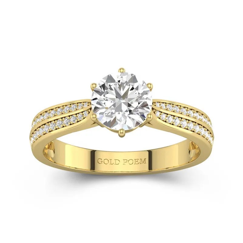 1.20ct Moissanite Engagement Ring 18K Gold