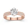 1.50ct Moissanite Engagement Ring 14K Rose Gold