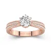 1.00ct Moissanite Engagement Ring 14K Rose Gold