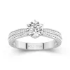 1.00ct Moissanite Engagement Ring 14K White Gold