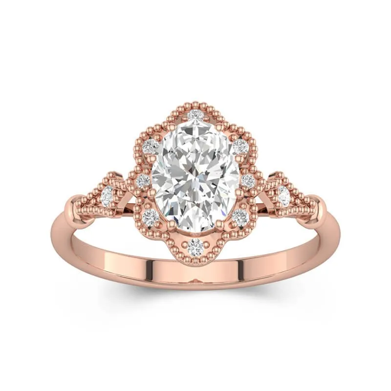 18K Rose Gold Moissanite Engagement Ring