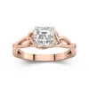 Argent sterling 925 Moissanite Bague de fiançailles